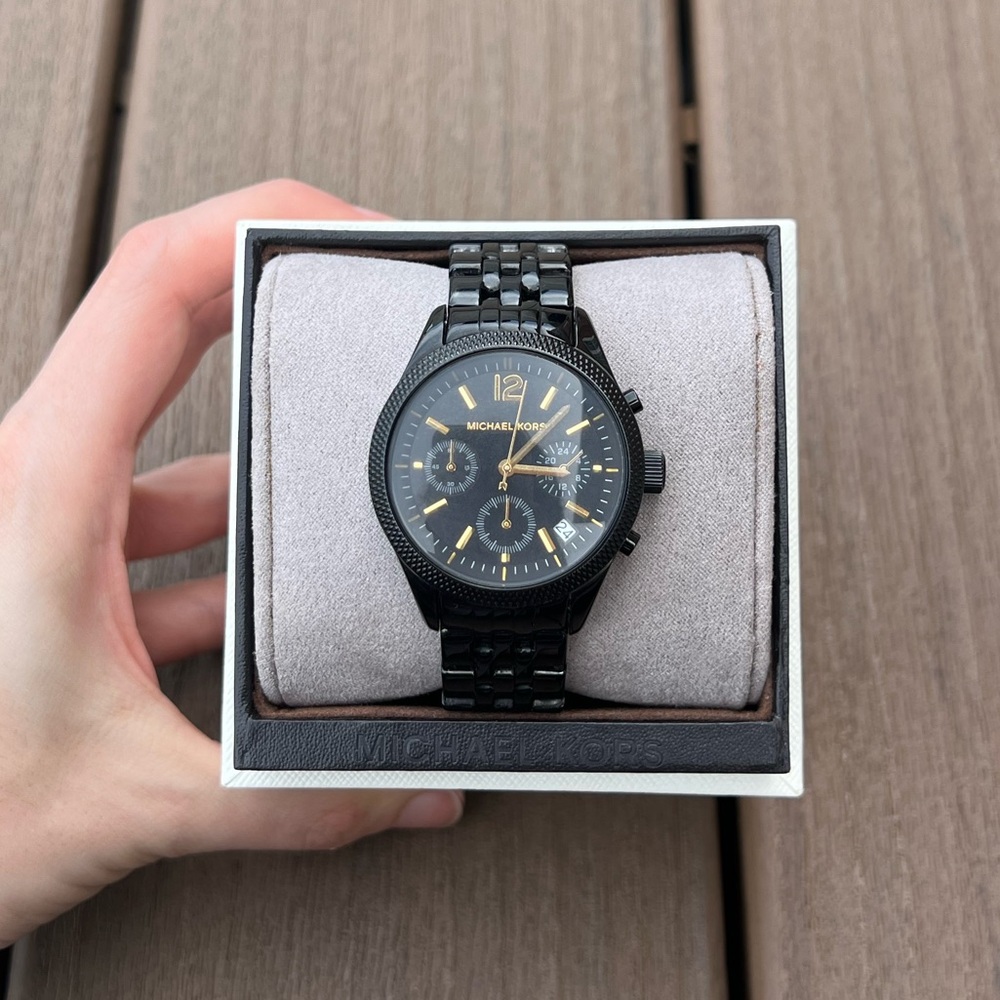 Black with Gold Michael Kors Watch